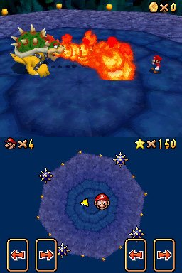 Mario in gevecht met de slechte Bowser.