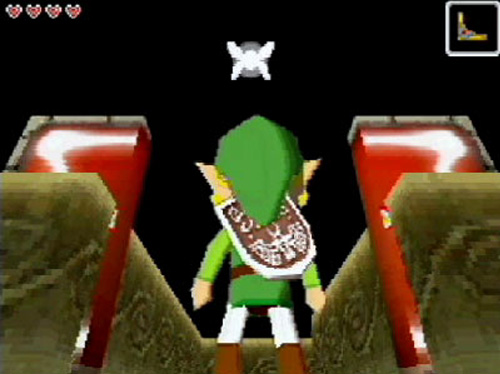 Het openen van een deur zie je in korte filmpjes. De camera laat helaas de zwarte leegte boven je hoofd zien.