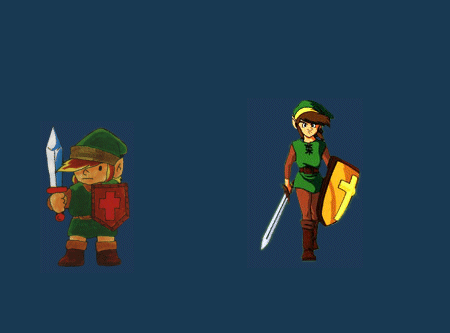 Link uit The Legend of Zelda en The Legend of Zelda: The Adventure of Link